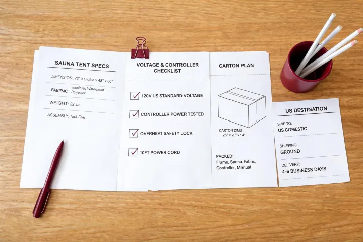 Sauna tent sourcing requirement worksheet